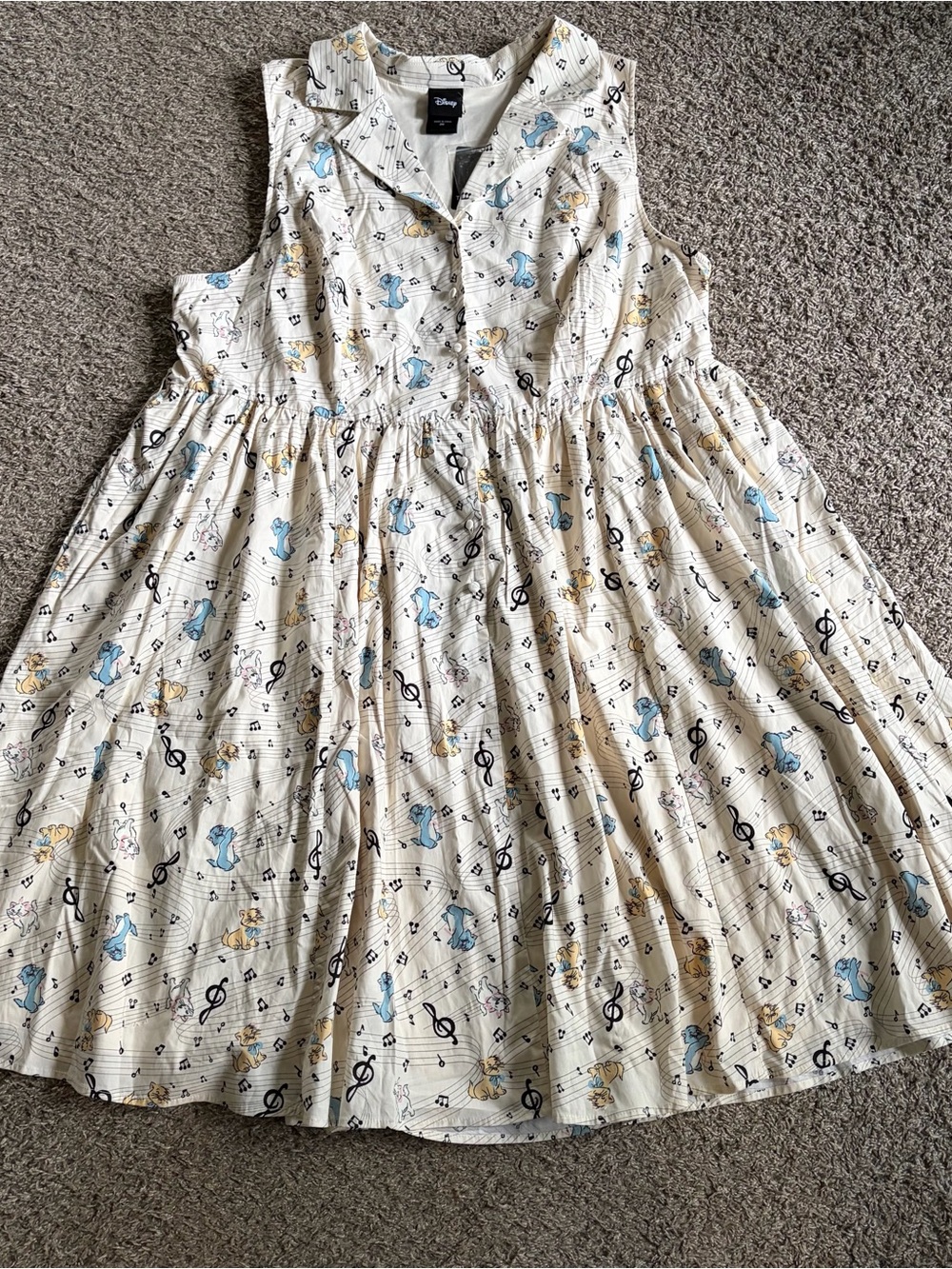 Torrid Disney Aristocats Music Piano Retro Swing Dress Collared Pockets Marie 26